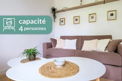 Coin salon dans l'établissement Appartement Cosy Lyon Ouest Tassin
