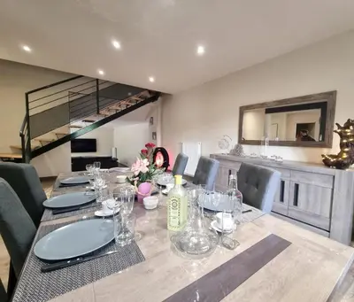 Coin salon dans l'établissement Gite du chateau