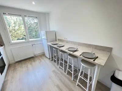 Cuisine ou kitchenette dans l'établissement Le Chantereine appartement résidentiel