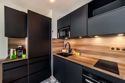 Cuisine ou kitchenette dans l'établissement All in Lyon | Studio chic & parking