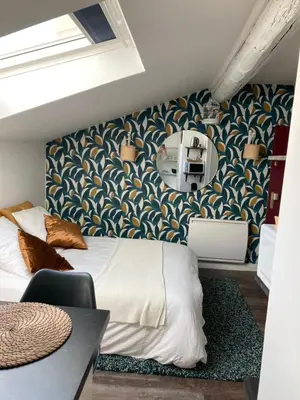 Un ou plusieurs lits dans un hébergement de l'établissement Studio cocooning et refait à neuf. Lyon 06