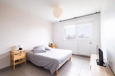 Un ou plusieurs lits dans un hébergement de l'établissement Appartement T2 neuf - Grande Terrasse de 25m2